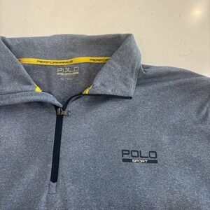 Polo‎ Sport Shirt Mens XL Blue 1/4 Zip Performance ThermoVent Activewear